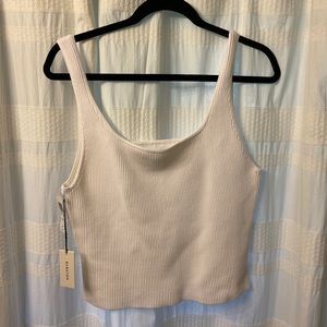 NWT Aritzia Babaton White Sculpt Knit Tank Top